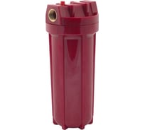Магистральный фильтр для горячей воды USTM WF-HOT-10 вход 1/2" с ключом и кронштейном пластиковый красный 33396