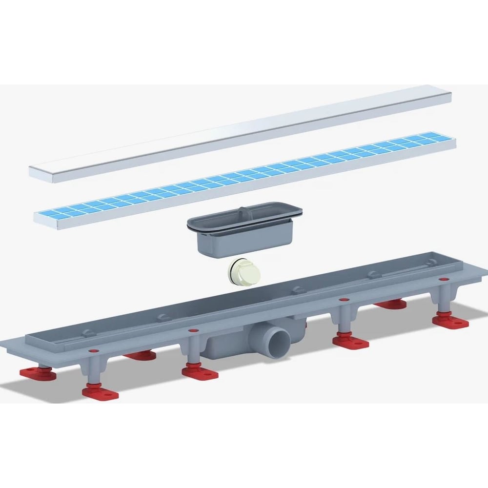 Трап АНИ Пласт \"Мол\" пластиковый линейный 550x62, диаметр выпуска 40 мм ...
