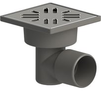 Трап Татполимер нерегулируемый, горизонтальный выпуск, гидрозатвор, нержавеющая решетка, 100х100 мм ТП-101.50-100HSHs 004-0037