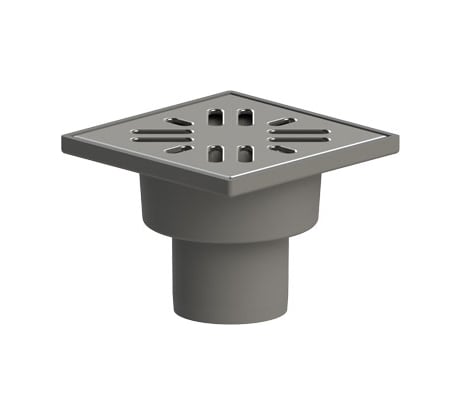 Трап Татполимер нерегулируемый, вертикальный выпуск, гидрозатвор, нержавеющая решетка, 100х100 мм ТП-100.50-100VSHs 004-0036