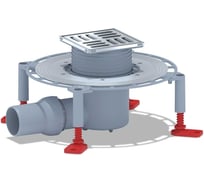 Трап АНИ Пласт горизонтальный выпуск 50 мм, регулируемый, с решеткой 10x10 металл, сухой THQ5602