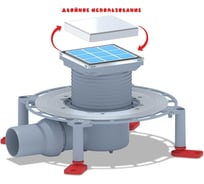 Трап АНИ Пласт горизонтальный выпуск, 50 регулирующий, с решеткой из нержавеющей стали (под плитку) TVA5802