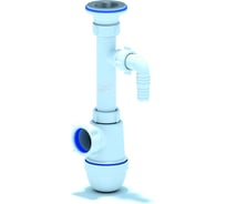 Сифон для умывальника АНИ Пласт бутылочный, 1 1/4 дюйма x 40 мм, отвод, нержавеющая сетка C1300 025-0240