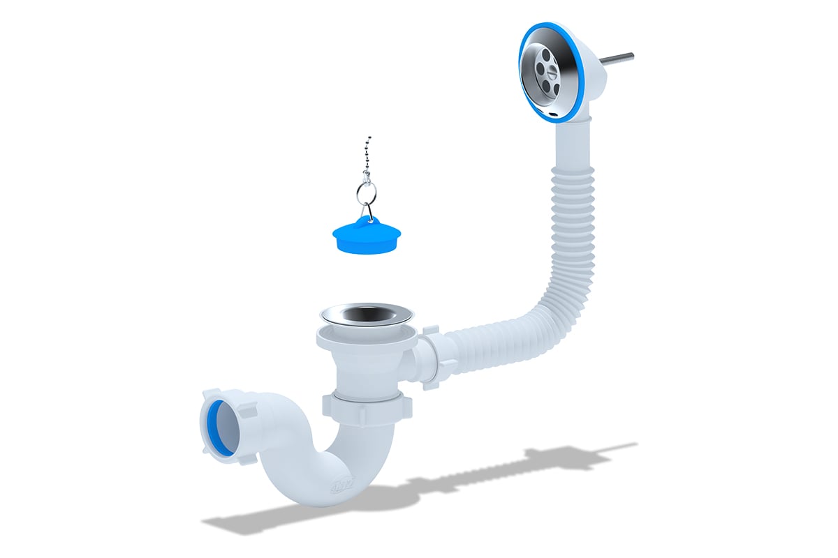 Сифон АНИ для ванны с выпуском 1 1/2\", с переливом E150 025-0039 ...