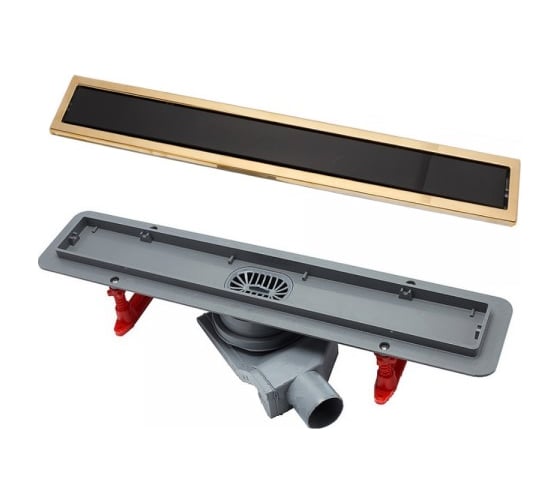 Душевой лоток Pestan Confluo Premium Black Glass Line 550 Gold 13100096