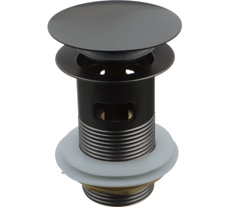 Донный клапан Terma click/clack c большой кнопкой, c переливом, armory steel 10098 18836