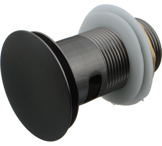 Донный клапан Terma click/clack c большой кнопкой, c переливом, armory steel 10098 18836