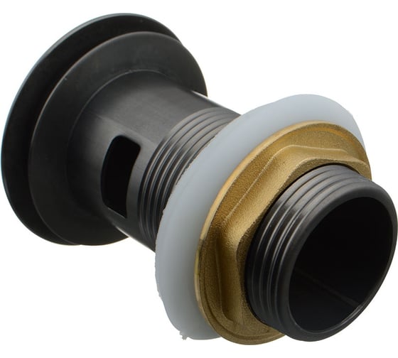 Донный клапан Terma click/clack c большой кнопкой, c переливом, armory steel 10098 18836