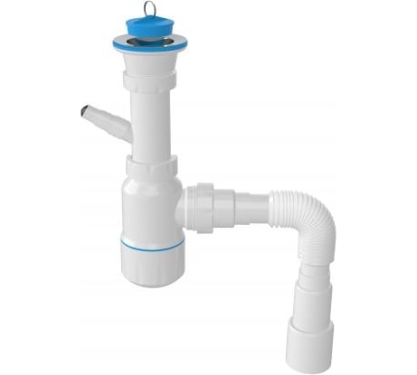 Сифон для умывальника AV Engineering с выпуском 70мм, с отводом для стир. маш.,с гибкой трубой 1 1/2-40/50мм, AV En AVE129753