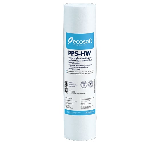 Картридж Ecosoft из вспененного полипропилена, для горячей воды 2,5"х10" 5 мкм CPV2510HWECOEXP