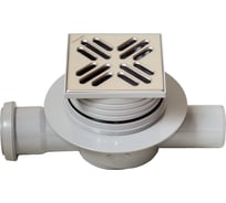 Сливной трап Miano DN50 105х105, проходной, решетка из нержавеющей стали MPVP-05003
