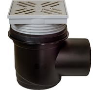 Сливной трап Miano DN110 155х155, угловой, решетка из нержавеющей стали, регулируемый MPVB-11003
