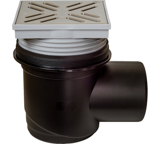 Сливной трап Miano DN110 155х155, угловой, решетка из нержавеющей стали, регулируемый MPVB-11003 1