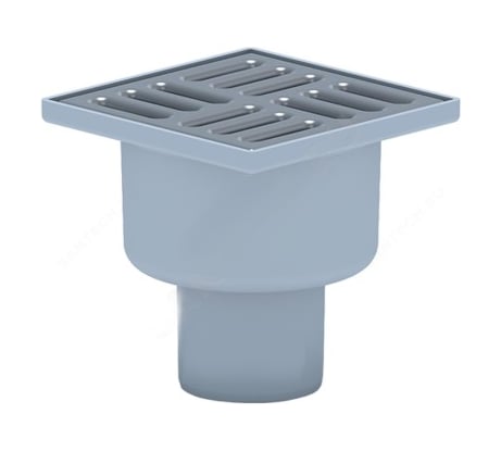 Трап нерегулируемый вертикальный выпуск, сухой затвор, Дн 50, пластиковая решетка, 100х100 мм TQ5204 004-0486