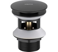 Сливной набор для раковины AQUATEK Push-open с переливом, крышка круглая, матовый черный AQ6002MB 00000135503