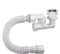 Сифон для душевого поддона ORIO 1 1/2"x40, регулируемый, клик-клак (пластиковый), с гибкой трубой 40-40/50 АР-25589