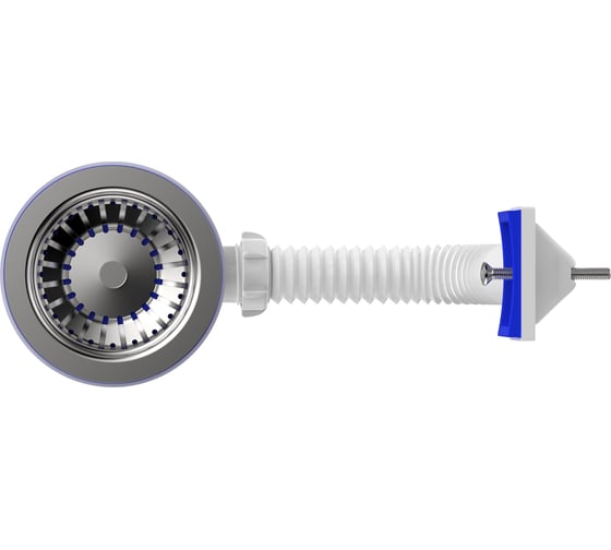 Сифон для мойки Aquant 3 1/2"х40 с мет.реш. с прямоуг. переливом B0145-13-MR