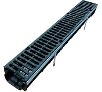 Лоток пластиковый Gidrolica Super DN100, h99 с решеткой чугунной класса D400 803109D