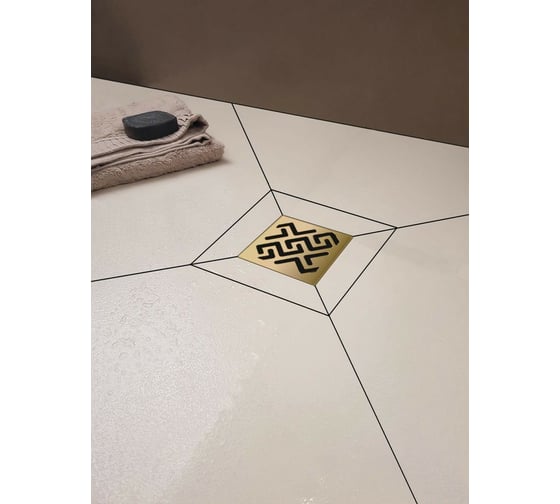 Напольный трап водосток BERGES PLATZ Antik 150х150, S-сифон, D50/105, H30/80, 48l/m 092061