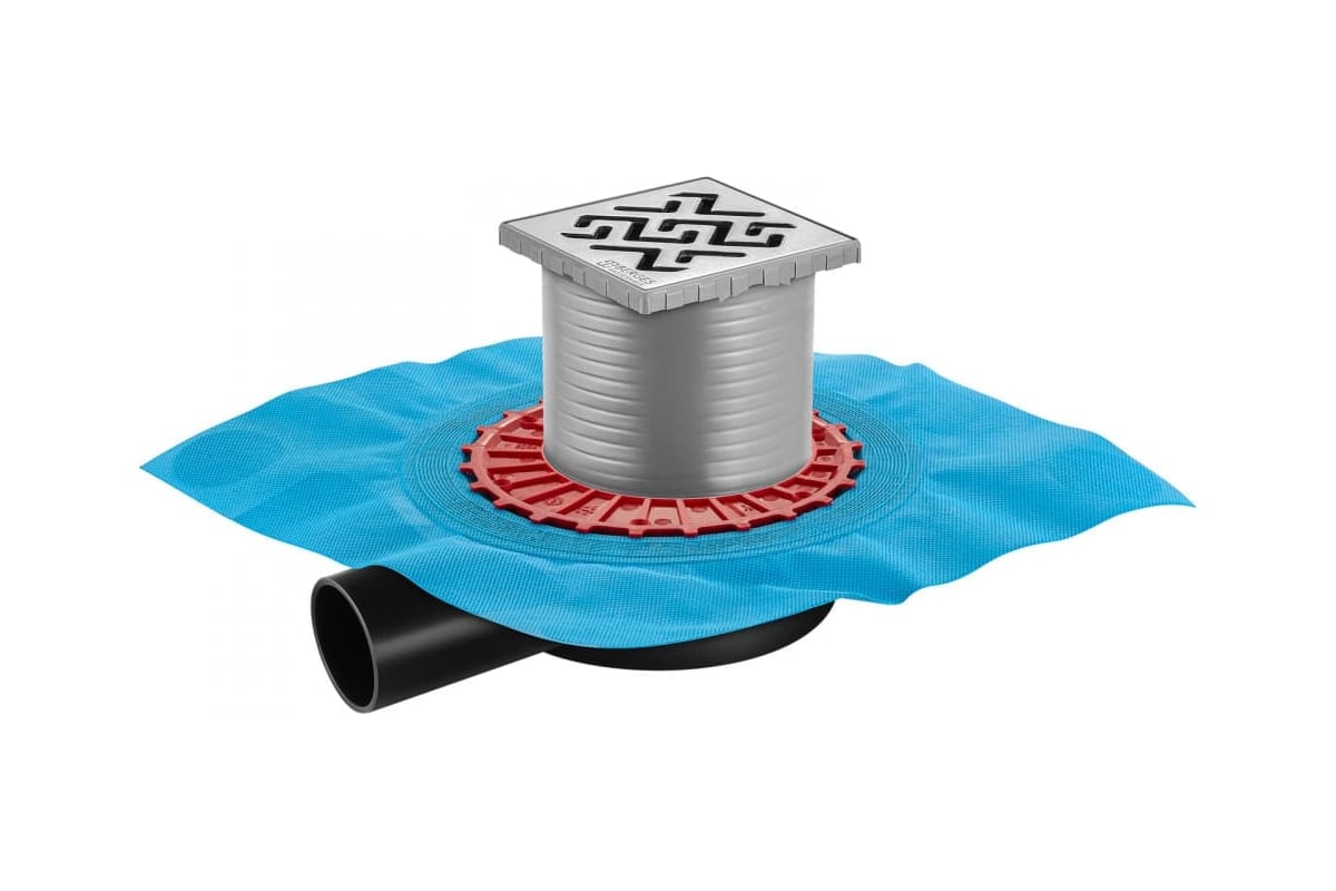 Напольный трап водосток BERGES ZENTRUM Antik 100х100, D50 мм 090364 ...