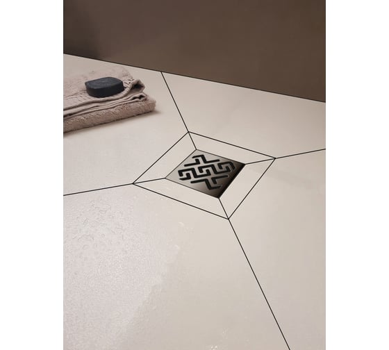 Напольный трап водосток BERGES PLATZ Antik 150х150, S-сифон, D50/105, H30/80, 48l/m 090061