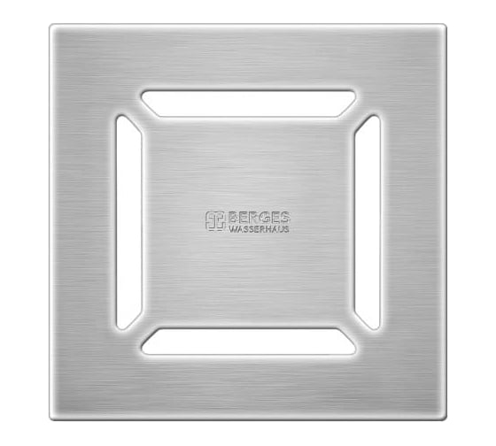 Напольный трап водосток BERGES PLATZ Norma 150х150, S-сифон, D50/105, H30/80, 48l/m 090059