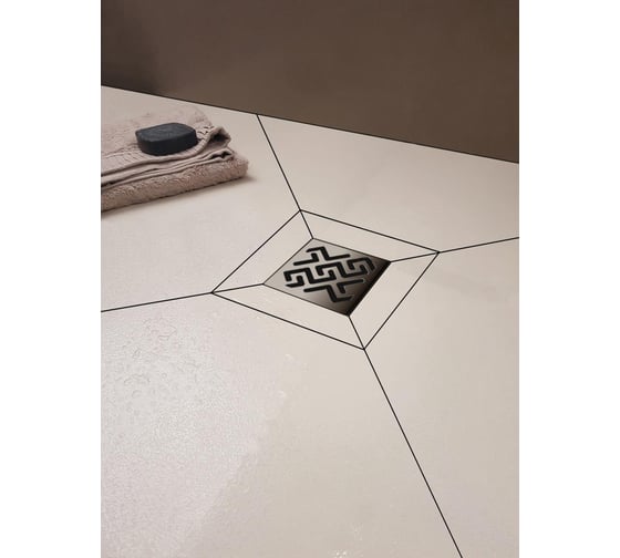 Напольный трап водосток BERGES PLATZ Antik 100х100, S-сифон, D50/105, H30/80, 48l/m 090060