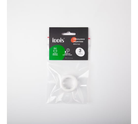 Облицовка перелива IDDIS ABS-пластик, 24.4 мм, белая, 917WT240SK