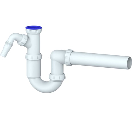 Сифон для мойки прямоточный Unicorn, отвод для стиральной машины, переходник 40x32, отвод Ø40, без выпуска 1 1/2" (Ø 40) Y510V