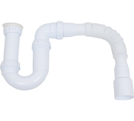 Сифон для мойки прямоточный Unicorn, переходник 40x32, гибкое соединение Ø40x40/50, резьба, без выпуска 1 1/2" (Ø 40) Y416