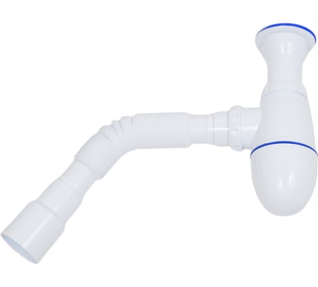 Сифон для мойки Unicorn, литой выпуск 1 1/2" (Ø 40), винт 6x40, пластиковая чашка, гибкое соединение Ø40x40/50 В120Р