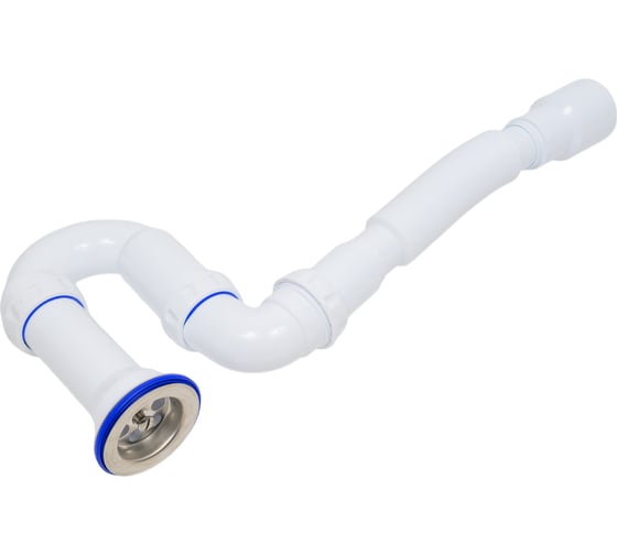 Сифон для тюльпана прямоточный Unicorn литой выпуск 1 1/2" (Ø 40), нержавеющая чашка, винт 6x85, гибкое соединение Ø40x40/50 Y120
