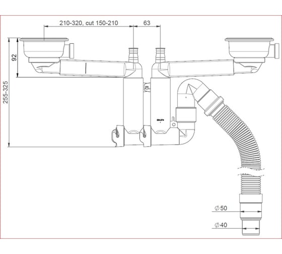 Сифон для мойки Prevex Smartloc двойной 42R13916
