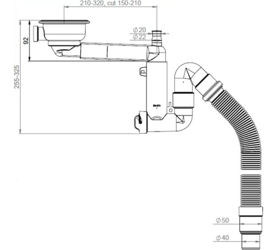 Сифон для мойки Prevex Smartloc одинарный 41K13929