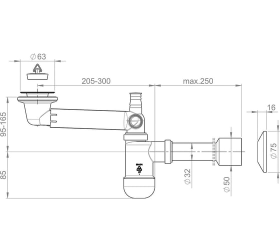 Сифон для раковины Prevex Preloc PR3-D4N35-001