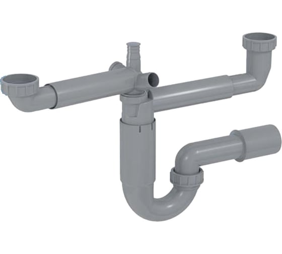 Сифон для мойки Prevex P-loc без верхней чаши, двойной PL2-N2N45-001 1