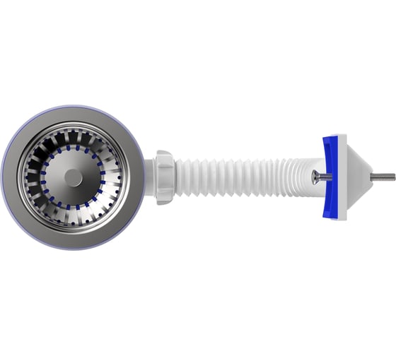 Сифон для мойки GRIALE 3 1/2"х40 с металлической решеткой с прямоугольным переливом B0145-29-MR