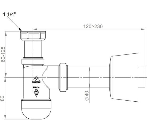 Сифон для умывальника SantecPro AQ40240