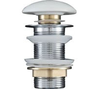 Донный клапан Aquanet латунь без перелива крышка керамика белый матовый 00330951