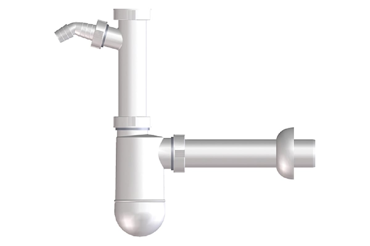 Бутылочный сифон HL c возможностью подключения стиральной машины, DN40  132.1/40