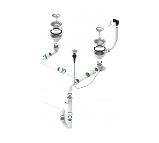 Двойной сифон ALVEUS 114-PP-114-POPUP LINE MAXIM, DUO 1127257