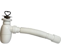 Сифон для умывальника MIANO с нерж. решеткой O 63мм с гибким соединением гофра 40/50 40 M0403
