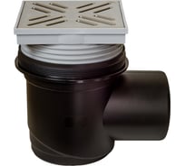 Сливной трап Miano 155x155 DN110 угловой, решетка пластик с гидрозатвором, регулируемый MPVB-11002