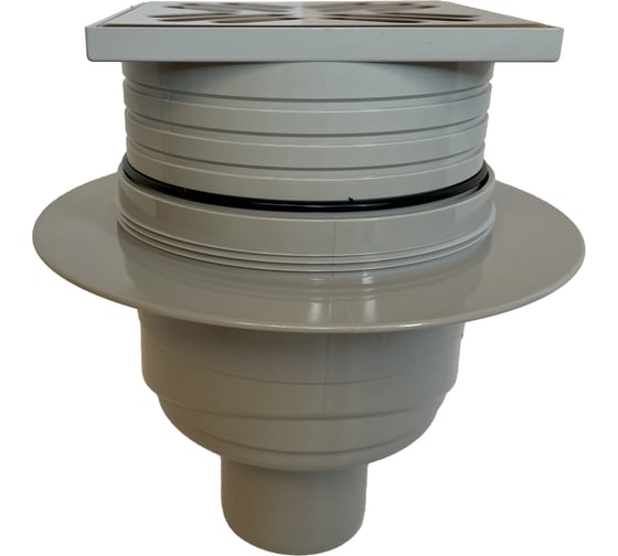 Сливной трап Miano 105x105 DN50 прямой, решетка нерж. сталь универсальный в комплекте сухой и гидрозатвор MPVS-05003