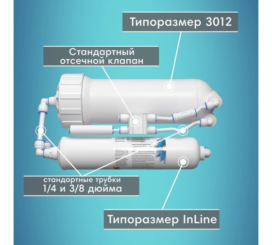 Прямоточная система обратного осмоса Atoll SHUTTLE A-3800 STDA ATEFDR117