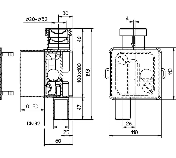 Сифон для кондиционеров HL DN32 138