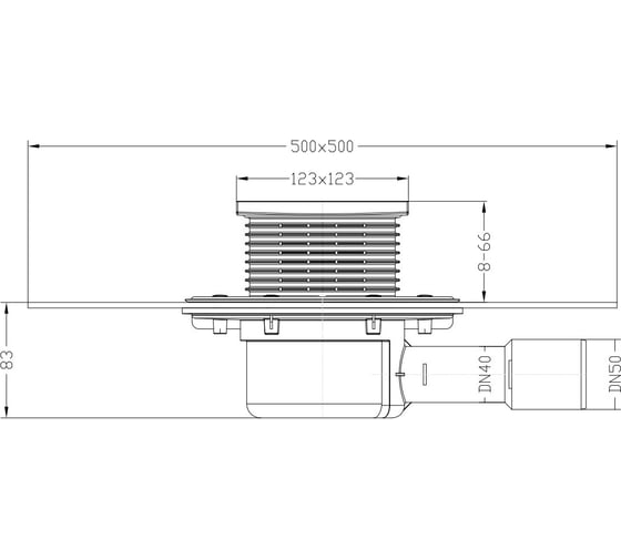 Трап HL с "сухим" сифоном, с полимербитумным полотном Ø420 мм, DN40/50 HL 510NHPr