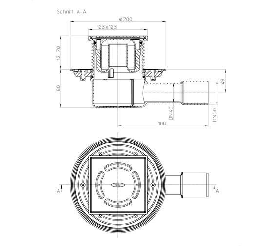 Трап с горизонтальным выпуском HL DN40/50 510N