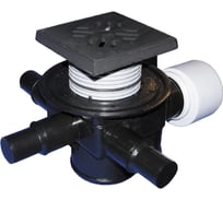 Трап проходной с 3-мя входами с обратным клапаном с чугунной решеткой 137x137 мм и подрамником 150x150 мм, DN75/110 HL 70G