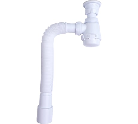 Сифон для раковины и биде Wirquin COMPACT с выпуском и гибким соединением, с низким стаканчиком 30987166